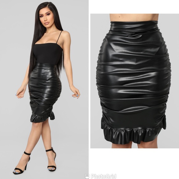 Faux Leather Skirt - Picture 1 of 2